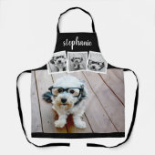 Trendy 4 Foto Collage Script Name White Black Schort (Voorkant)