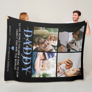 Trendy 4 Insta Photo Collage DADDY 'we houden van  Fleece Deken