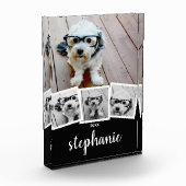 Trendy 4 pic Collage Script Name White Black Black Fotoblokken (Links)