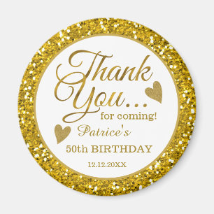 Trendy 50ste verlichtingspartij gouden glitter dan magneet
