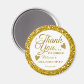 Trendy 50th Birthday Party Gold Glitter Hartelijk  Magneet (Voorkant / Achterkant)