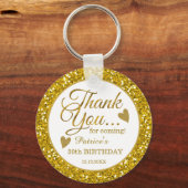 Trendy 50th Birthday Party Gold Glitter Hartelijk Sleutelhanger (Voorkant)