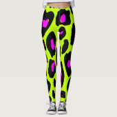 Trendy 80s Leggings van het Leopard Pattern (Voorkant)