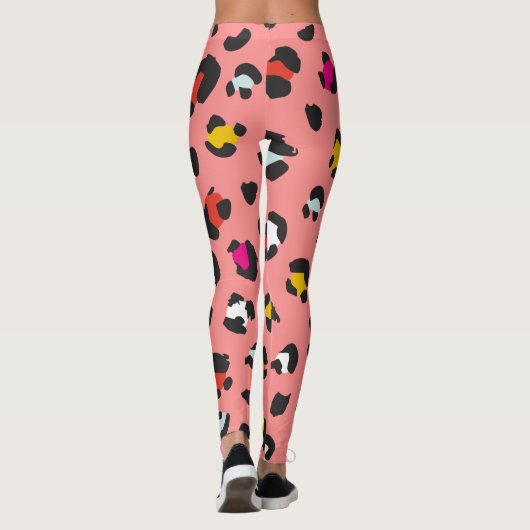 Trendy 80s Leggings van het Leopard Pattern (Achterkant)