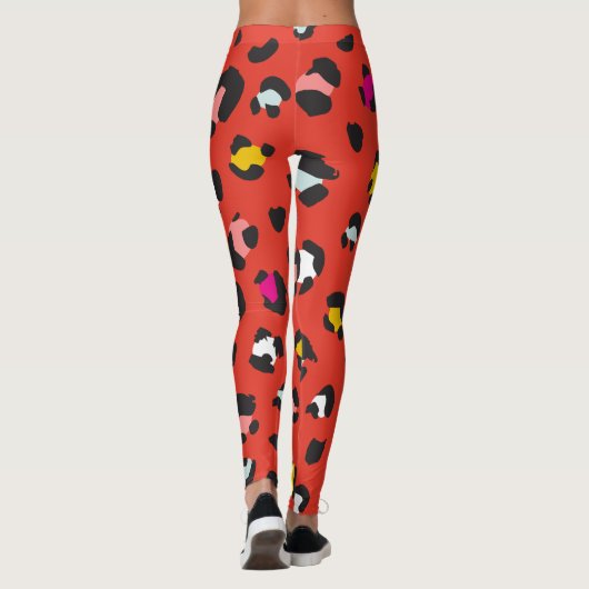 Trendy 80s Leggings van het Leopard Pattern (Achterkant)