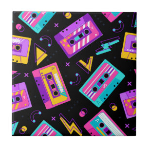 Trendy 80s Retro Cassette Pattern Tegeltje