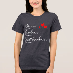 Trendy aangepast jaar Moeder Oma Oudoom T-shirt