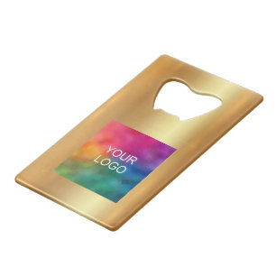 Trendy aangepast zakelijk logo QR-code URL nepgoud Kredietkaart Flessenopener