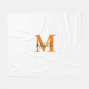 Trendy aangepaste monogram Initialen en naam Fleece Deken
