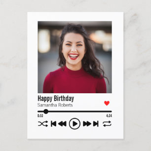 Trendy Aangepaste Naam Gelukkige Verjaardag Foto Briefkaart