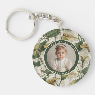 Trendy aangepaste souvenir foto Calla lelies Sleutelhanger