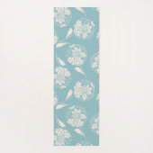 Trendy aangepaste stoffige blauwe dahlia blokdruk yogamat (Achterkant)