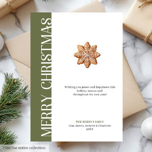 Trendy Aardetinten Kerst Koekje Vakantiewenskaart Feestdagenkaart