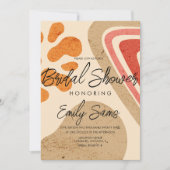 Trendy aardetintvormen abstracte bruidsdouche kaart (Voorkant)