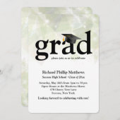 Trendy Abstract Afstuderen Invitation Kaart (Voorkant / Achterkant)