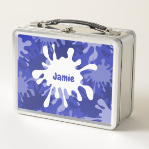 Trendy Abstract Blauw Schilderij Spatten