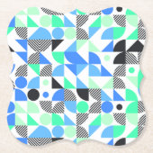 Trendy Abstract Blue Mint geometrisch Kartonnen Onderzetters (Voorkant)