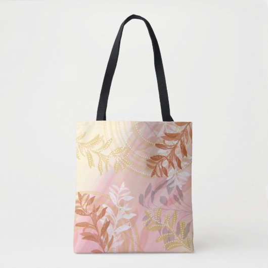 Trendy abstract floraal botanisch blad draagtas (Voorkant)