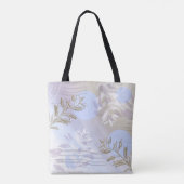 Trendy abstract floraal botanisch blad draagtas (Achterkant)