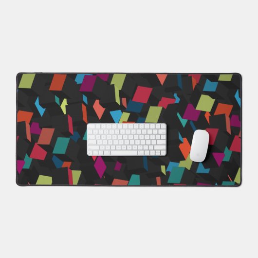 Trendy Abstract Geometric Cube Pattern Bureaumat (Keyboard & Muis)