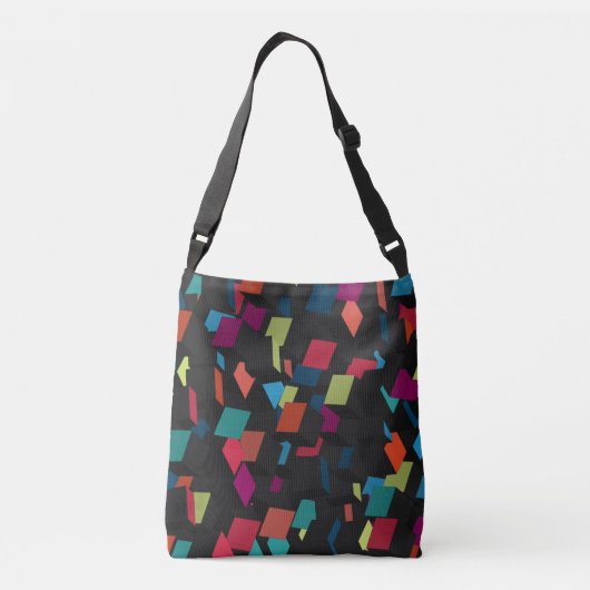 Trendy Abstract Geometric Cube Pattern Crossbody Tas (Achterkant)
