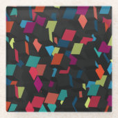 Trendy Abstract Geometric Cube Pattern Glazen Onderzetter (Voorkant)