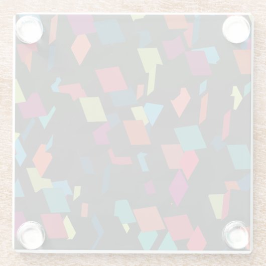 Trendy Abstract Geometric Cube Pattern Glazen Onderzetter (Achterkant)