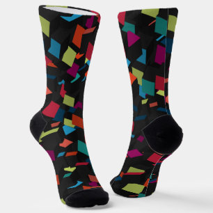 Trendy abstract geometrisch kubuspatroon sokken