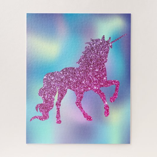 Trendy Abstract Glitter Unicorn Legpuzzel (Verticaal)
