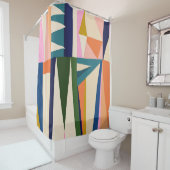Trendy Abstract: kleurrijke hand getekend. Douchegordijn (In situ)