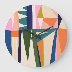 Trendy Abstract: kleurrijke hand getekend. Grote Klok