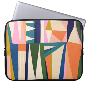 Trendy Abstract: kleurrijke hand getekend. Laptop Sleeve