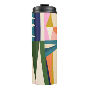 Trendy Abstract: kleurrijke hand getekend. Thermosbeker