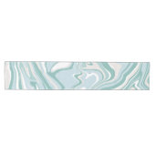 Trendy Abstract Mint Blue Turquoise Marmer Swirl Medium Tafelloper (Horizontaal)