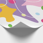 Trendy abstract motief in paarse en blauwe kleuren cadeaupapier (Hoek)