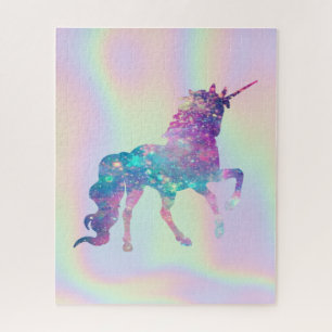 Trendy Abstract Ombre Eenhoorn Holografisch Legpuzzel