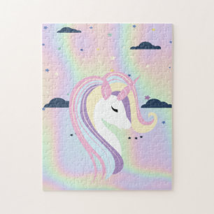 Trendy Abstract Ombre Eenhoorn Sterren Legpuzzel