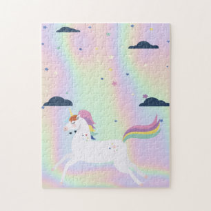 Trendy Abstract Ombre Eenhoorn Sterren Wolken Legpuzzel