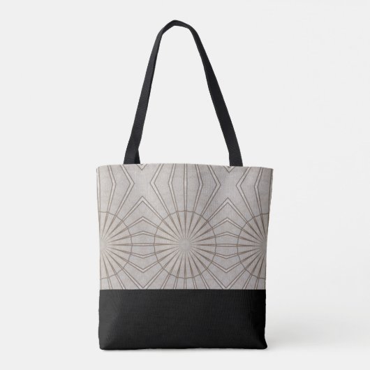 Trendy Abstract Pattern Monogram Brown Black Draagtas (Achterkant)