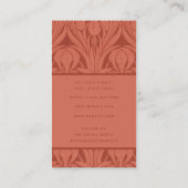 Trendy Abstract Retro Bloemen Terracotta Visitekaartje (Achterkant)