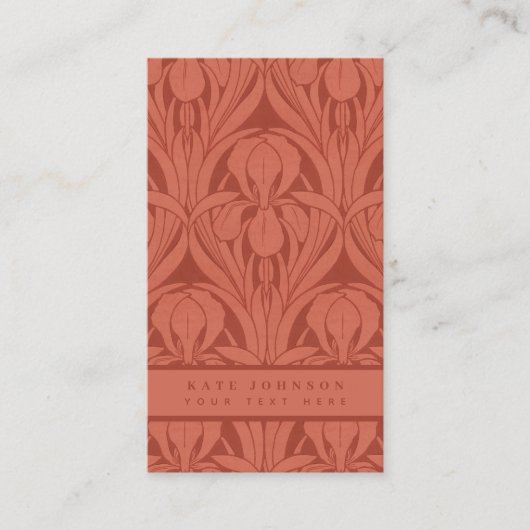 Trendy Abstract Retro  Bloemen Terracotta Visitekaartje (Voorkant)