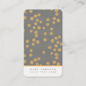 Trendy Abstract Retro Grijs Goud QR Code Visitekaartje (Voorkant)