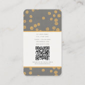 Trendy Abstract Retro Grijs Goud QR Code Visitekaartje (Achterkant)