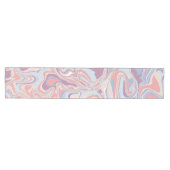 Trendy Abstract Roze Blush Blue Marble Swirl Medium Tafelloper (Horizontaal)
