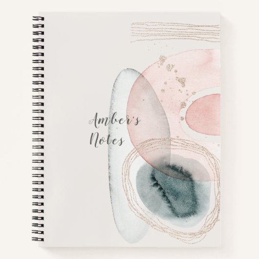 Trendy Abstract Roze Gouden Vormen Persoonlijke No Notitieboek (Voorkant)