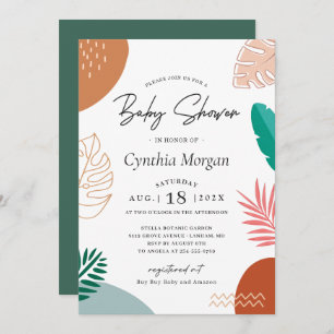Trendy Abstract Tropical Summer Baby shower Kaart