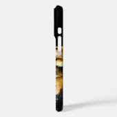 Trendy abstract zwart goud marmer Case-Mate iPhone case (Achterkant / Links)