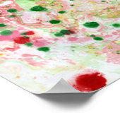 Trendy Abstracte Art Green Roze Rood Geel Modern Poster (Hoek)