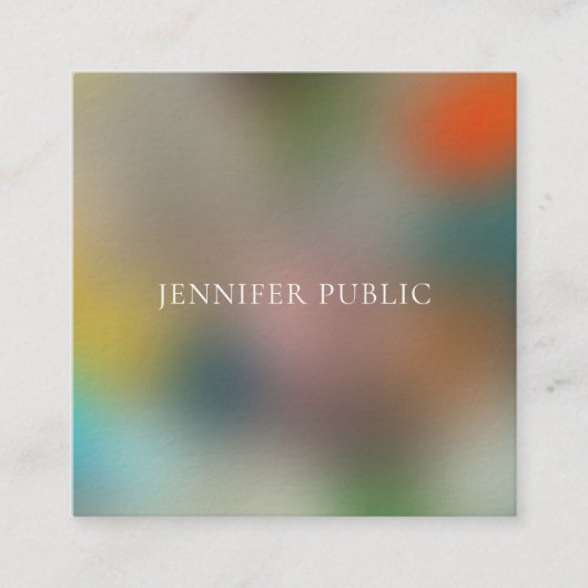 Trendy Abstracte kunst Elegante professionele Sjab Vierkante Visitekaartje (Voorkant)