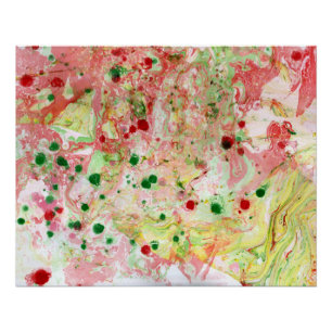 Trendy Abstracte kunst roze roodgeel groen modern Perfect Poster
